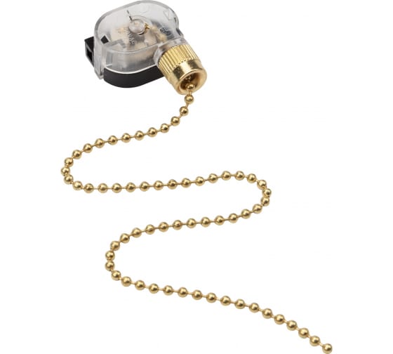 картинка REXANT сонетка (выключатель  для бра) с цепочкой 270 мм Золото gold 32-0102 от магазина Визит