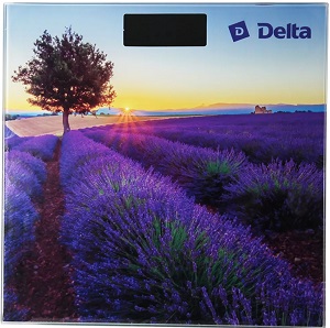картинка Весы напольные DELTA D9302 (180 кг, ЖКД, стекло) "Лавандовое поле",  ( от магазина Визит