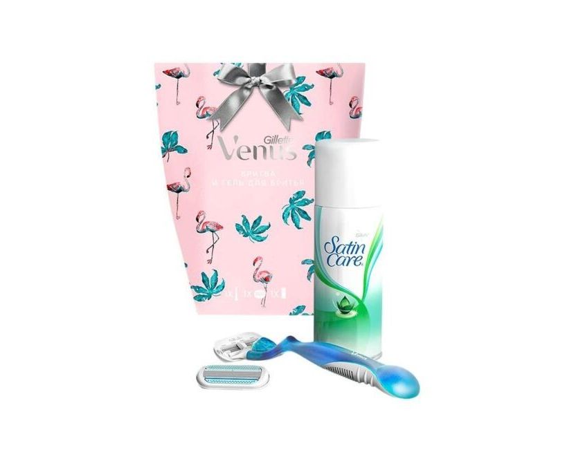 картинка Подарочны Набор GILLETTE VENUS Бритва+VEN 1Смен Кас+SATIN CARE Гель для бритья для женщин от магазина Визит