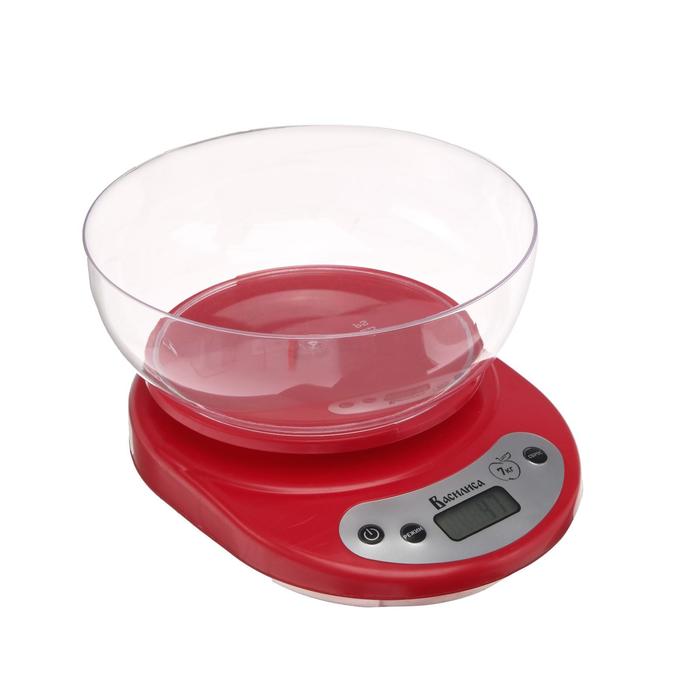 картинка Весы кухонные DELTA с чашей ВАСИЛИСА ВА-010 (7 кг, ЖКД) Красные от магазина Визит