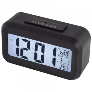картинка Часы-будильник HS-0110 Черные, 13,5*7,5*4,5см, 3*ААА (нет в компл), 10 от магазина Визит