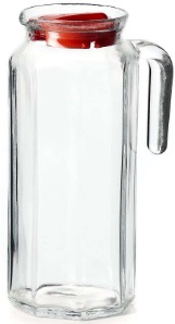 картинка Кувшин стекло  КОШЕМ  (80051 SLBR)  1000 мл, красная крышка,  PASABAHC от магазина Визит
