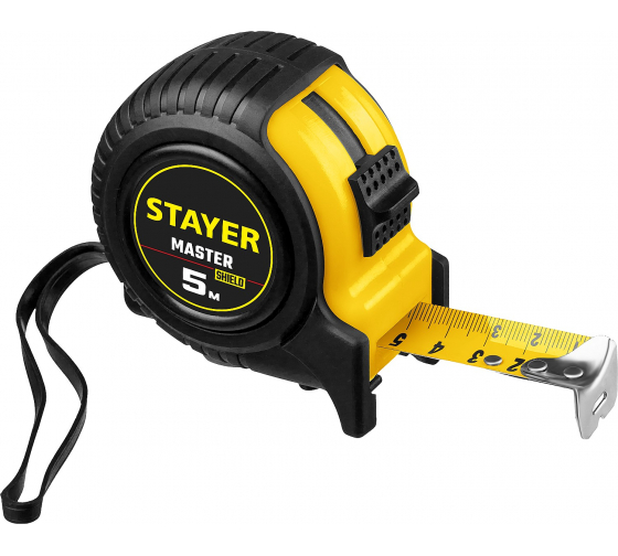 картинка STAYER MASTER 5м / 25мм рулетка в ударостойком обрезиненно  34025-05-25 от магазина Визит