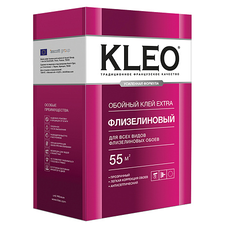 картинка Обойный клей KLEO EXTRA 55 для флизелиновых обоев 380 г ВЫ947 от магазина Визит
