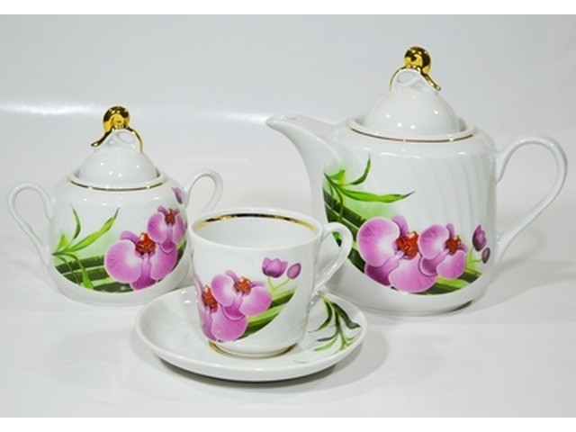 картинка Сервиз чайный 14 пр."Бамбук.орхидея"       ф0846/1 от магазина Визит