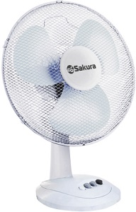 картинка Вентилятор настольный  SAKURA SA-14 G  БЕЛ/ПРОЗРАЧНЫЙ  (35 Вт, 30 см, 3 с от магазина Визит