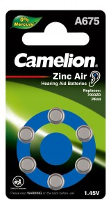 картинка Элемент питания Camelion ZA675 (PR44) BL6 для слуховых аппаратов от магазина Визит