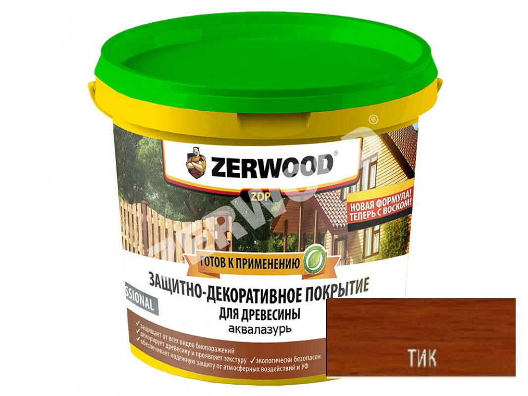 картинка Защитно-декоративное покрытие ZERWOOD ZDP аквалазурь тик 0,9 КГ. 03714       от магазина Визит