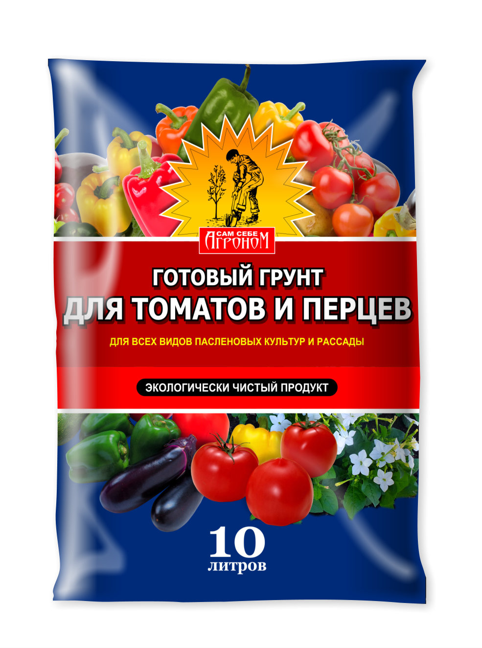 картинка Грунт АГРОНОМ для томатов и перцев 10л 5/180/240 от магазина Визит