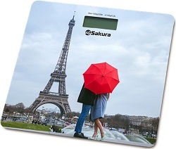 картинка Весы напольные SAKURA SA-5065 PS (150 кг, LCD , ultraslim стекло)  ПАР от магазина Визит