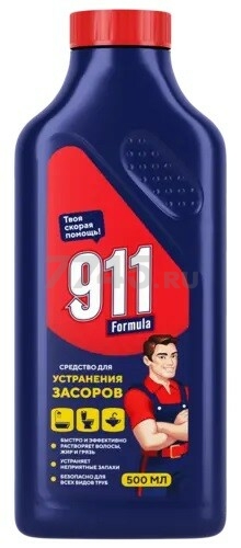 картинка 911 Средство д/устранения засоров, 500мл(4797) от магазина Визит