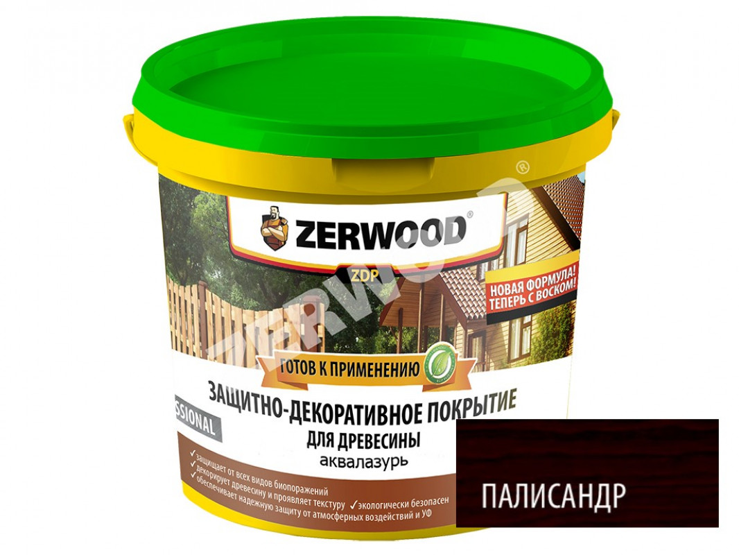 картинка Защитно-декоративное покрытие ZERWOOD ZDP аквалазурь палисандр 0,9кг. 03705       от магазина Визит