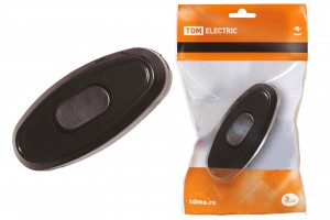картинка TDM выключатель для бра на шнур (перекл.) 6А 250В черный (АБС-пластик) SQ180 от магазина Визит
