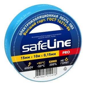 картинка Safeline изолента ПВХ 45580 синяя, 150мкм, арт.9359 от магазина Визит