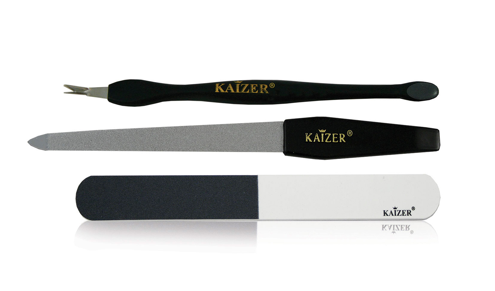 картинка Kaizer Комплект маникюрный (пилка металл+полировка+триммер) 501014 от магазина Визит