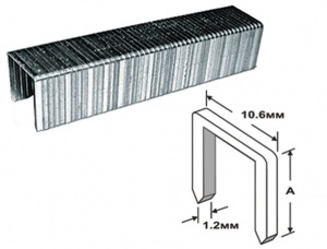 картинка Скобы для степлера закалённые 10,6 мм х 1,2 мм, (широкие тип от магазина Визит