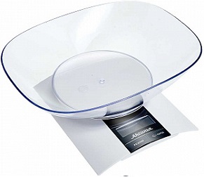 картинка Весы кухонные с чашей АКСИНЬЯ КС-6505 (3 кг, ЖКД) Белые от магазина Визит