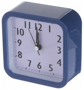 картинка Часы-будильник Perfeo Quartz  "PF-TC-019", квадратные 10*10 см, синие от магазина Визит