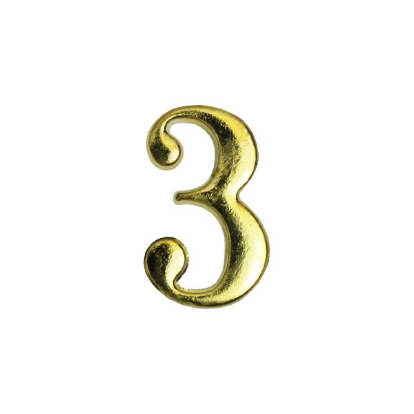 картинка Цифра дверная АЛЛЮР "3" на клеевой основе  золото  от магазина Визит