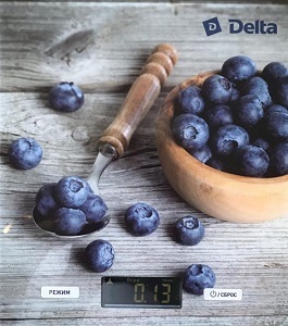 картинка Весы кухонные DELTA KCE-36 (5 кг, ЖКД, сенсор.управ) "Черника",  (12) от магазина Визит