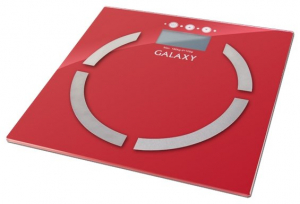 картинка ВГ947 Весы напольные электрон, GALAXY GL 4851 (стекло) красный, до180к от магазина Визит