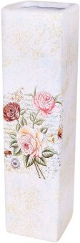 картинка Ваза для цветов керамика -222633 НЕЖНЫЕ ЦВЕТЫ (h-29,8 см), КОРАЛЛ от магазина Визит