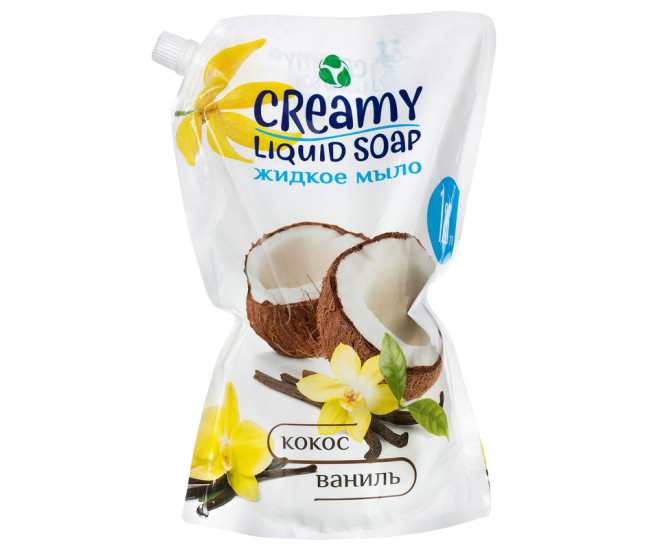 картинка Мыло-крем жидкое Дой-пак Creamy 1250мл Кокос и ваниль  от магазина Визит