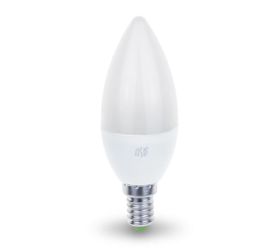 картинка Лампа светодиодная ASD standard Свеча C37 E14  5W(450lm) 4000К 107x37 пластик/ от магазина Визит