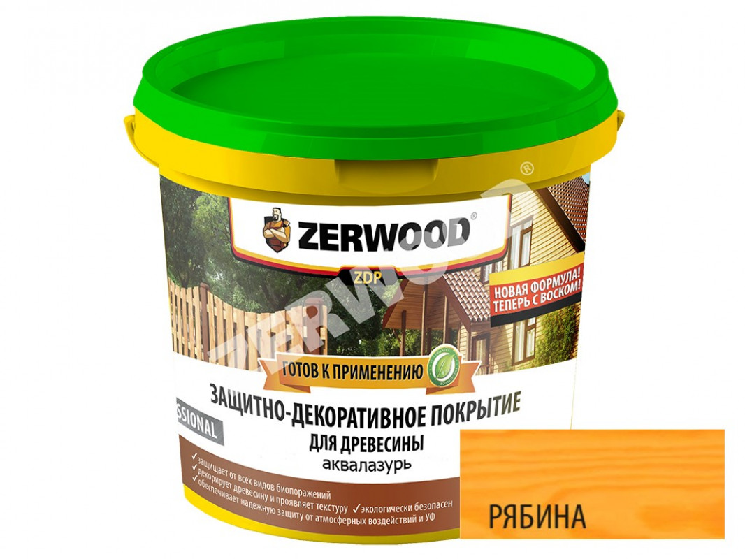 картинка Защитно-декоративное покрытие ZERWOOD ZDP аквалазурь рябина 0,9кг, 03708       от магазина Визит