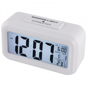 картинка Часы-будильник HS-0110 Белые, 13,5*7,5*4,5см, 3*ААА (нет в компл), 104 от магазина Визит