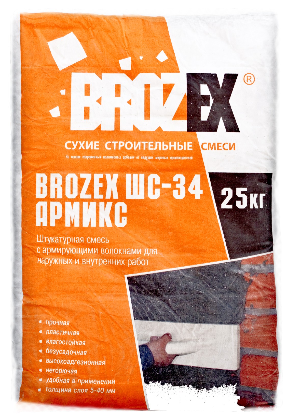 картинка Смесь штукатурная Brozex ШС-34 Армикс для стен 25 кг (ЗССС) *  СЯ61 от магазина Визит