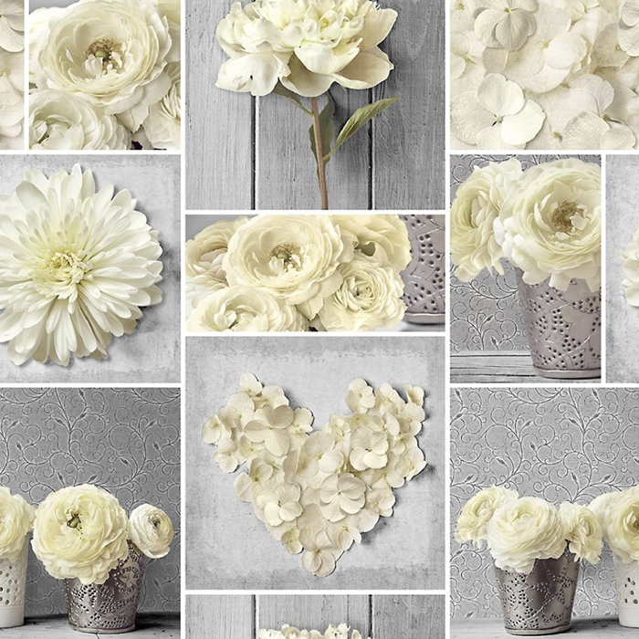 картинка Клеенка нетканой основе 1,35х20 м цветы /фон серый Мажор 572/15 (  Д2889 от магазина Визит