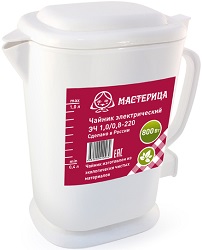 картинка Чайник   МАСТЕРИЦА (800 Вт, 1.0 л)   (ЭЧ 1,0/0,8-220) Белый,  г.Волжск от магазина Визит