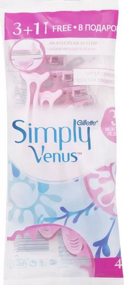 картинка SIMPLY VENUS 3 Бритвы одноразовые 4шт от магазина Визит