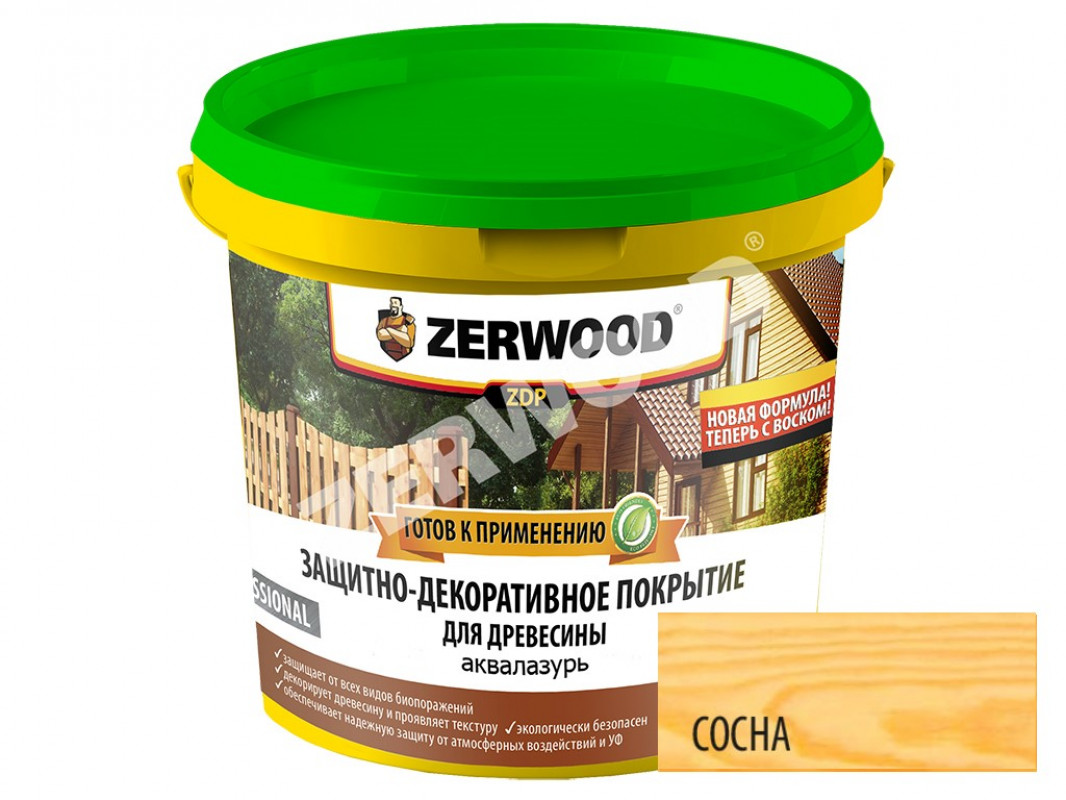 картинка Защитно-декоративное покрытие ZERWOOD ZDP аквалазурь сосна 0,9кг 03711       от магазина Визит